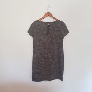 Zara gray textured mini dress keyhole back